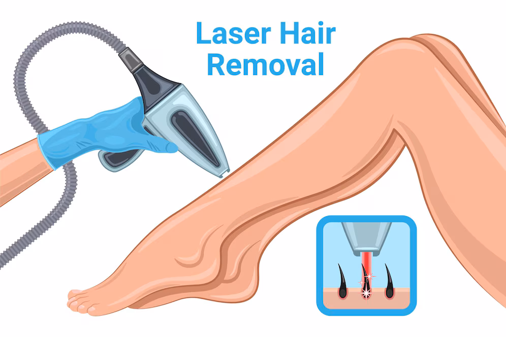 Laser procedure for removing unwanted body hair
